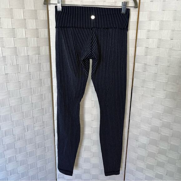Lululemon Wunder Under Leggings Women’s Size 4 Pinstripe Athleisure Soft - Picture 6 of 8